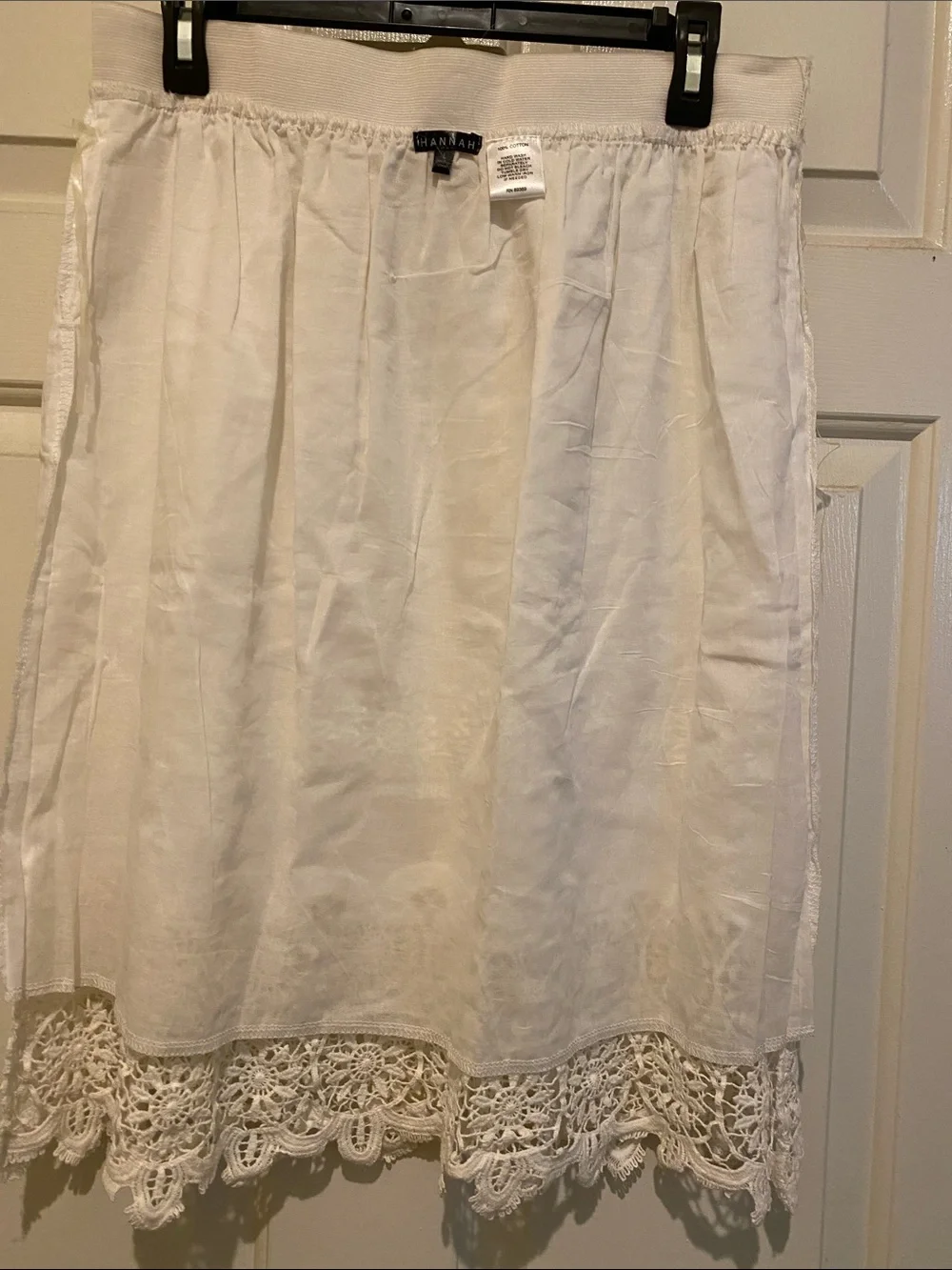 Hannah Cream Crochet-Hem Midi Skirt - Picture 2 of 3